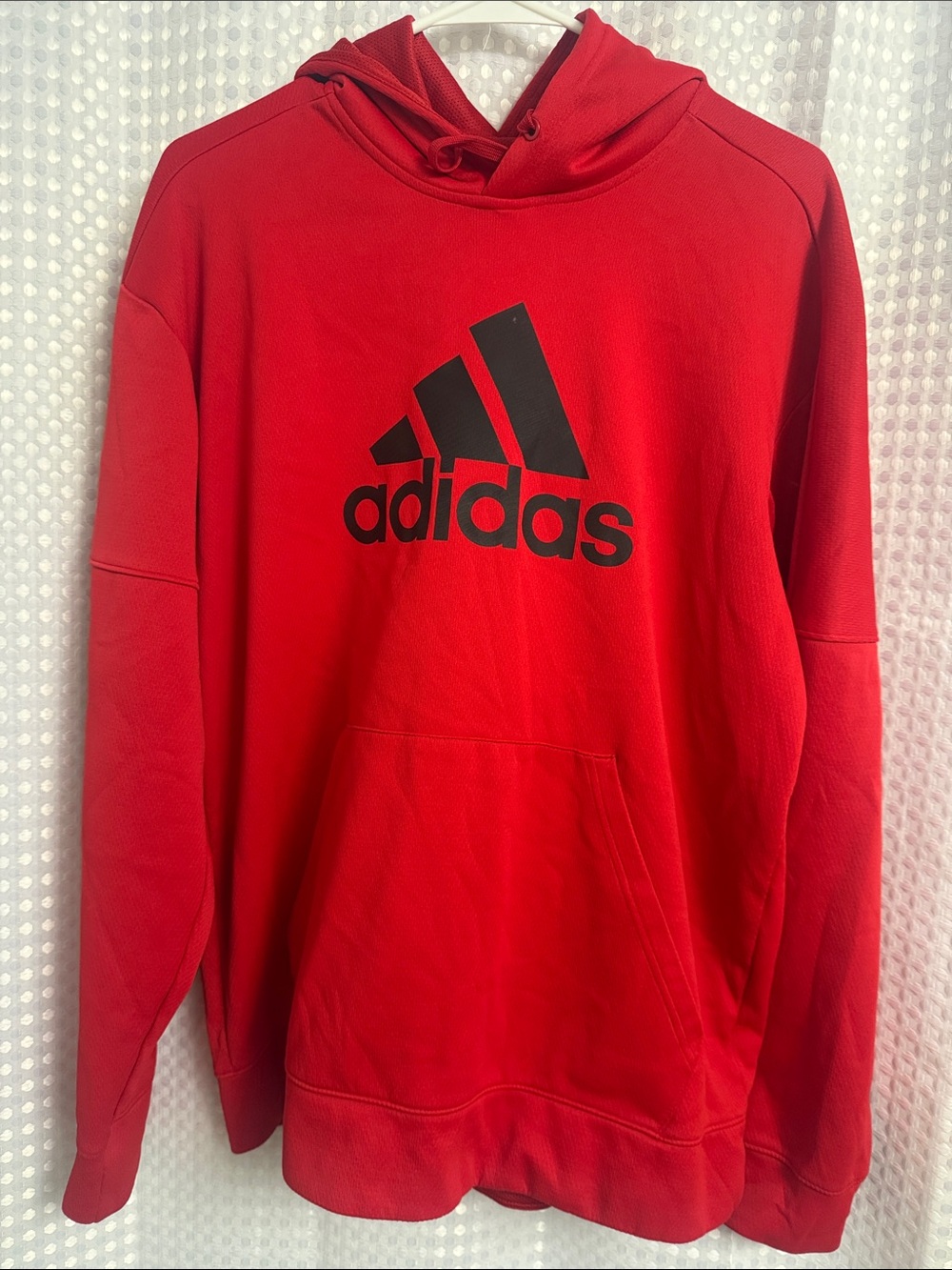 adidas Red Hoodie with Black Logo